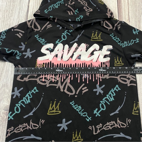 Launder Bailey Apparel T Shirt Hoodie Hustle Savage Mens Size M Short Sleeve - Picture 3 of 5